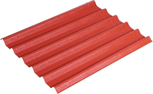 Onduline–EASYFIX COMPACT Dachplatten Bitumenwellplatten Schwarz-Trapez-Dachsystem einfach zu Verlegen-Dachmaterial wetterfest&langlebig–im Außenbereich–1000x820mm (rot, 0,62 m²) von ONDULINE