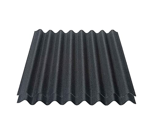 Onduline Easyline Dachplatte Wandplatte Bitumenwellplatten Wellplatte 2x0,76m² - schwarz von ONDULINE