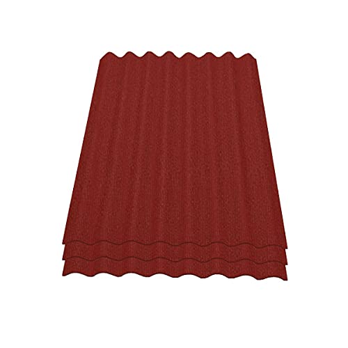Onduline Easyline Dachplatte Wandplatte Bitumenwellplatten Wellplatte 3x0,76m² - rot von ONDULINE