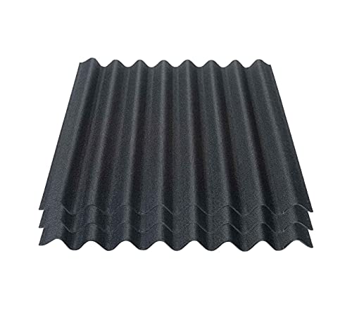 Onduline Easyline Dachplatte Wandplatte Bitumenwellplatten Wellplatte 3x0,76m² - schwarz von ONDULINE