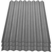 Onduline - Easyline Dachplatte Wandplatte Bitumenwellplatten Wellplatte 3x0,76m² - grau von ONDULINE