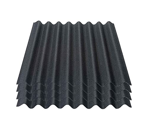 Onduline Easyline Dachplatte Wandplatte Bitumenwellplatten Wellplatte 4x0,76m² - schwarz von ONDULINE