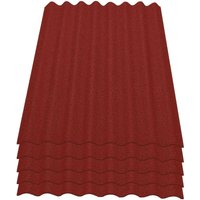 Easyline Dachplatte Wandplatte Bitumenwellplatten Wellplatte 5x0,76m² - rot - Onduline von ONDULINE