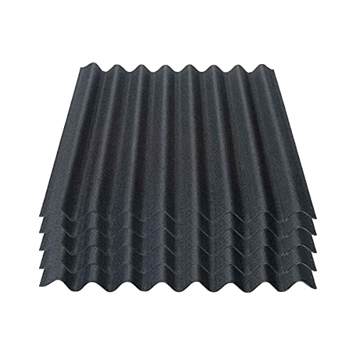 Onduline Easyline Dachplatte Wandplatte Bitumenwellplatten Wellplatte 5x0,76m² - schwarz von ONDULINE
