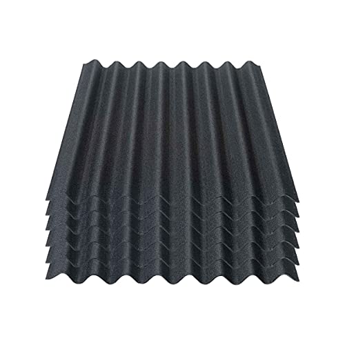 Onduline Easyline Dachplatte Wandplatte Bitumenwellplatten Wellplatte 6x0,76m² - schwarz von ONDULINE