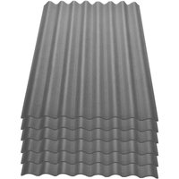 Onduline - Easyline Dachplatte Wandplatte Bitumenwellplatten Wellplatte 6x0,76m² - grau von ONDULINE
