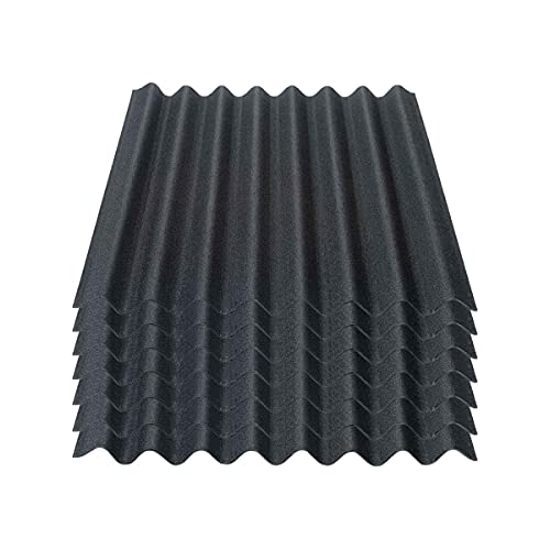 Onduline Easyline Dachplatte Wandplatte Bitumenwellplatten Wellplatte 7x0,76m² - schwarz von ONDULINE