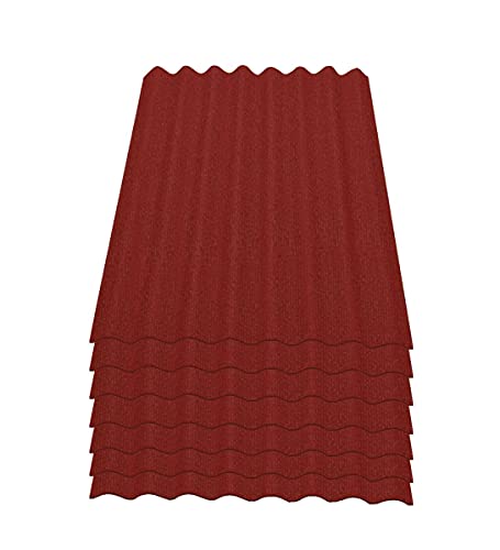 Onduline Easyline Dachplatte Wandplatte Bitumenwellplatten Wellplatte 7x0,76m² - rot von ONDULINE