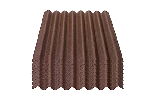 Onduline Easyline Dachplatte Wandplatte Bitumenwellplatten Wellplatte 8x0,76m² - braun von ONDULINE