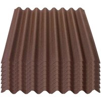 Onduline Easyline Dachplatte Wandplatte Bitumenwellplatten Wellplatte 8x0,76m² - braun von ONDULINE