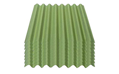 Onduline Easyline Dachplatte Wandplatte Bitumenwellplatten Wellplatte 8x0,76m² - grün von ONDULINE