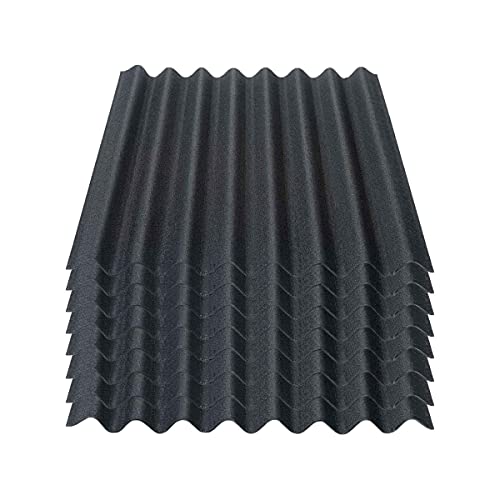 Onduline Easyline Dachplatte Wandplatte Bitumenwellplatten Wellplatte 8x0,76m² - schwarz von ONDULINE