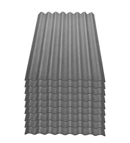 Onduline Easyline Dachplatte Wandplatte Bitumenwellplatten Wellplatte 9x0,76m² - grau von ONDULINE
