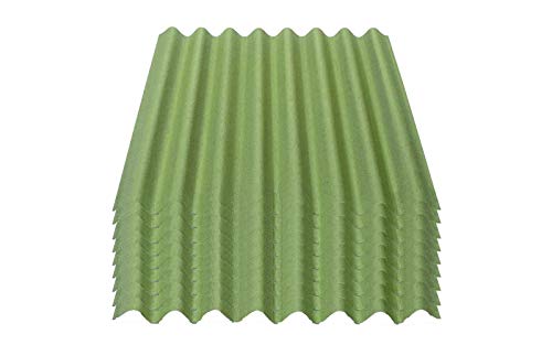Onduline Easyline Dachplatte Wandplatte Bitumenwellplatten Wellplatte 9x0,76m² - grün von ONDULINE