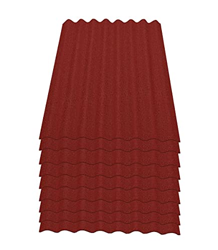 Onduline Easyline Dachplatte Wandplatte Bitumenwellplatten Wellplatte 9x0,76m² - rot von ONDULINE