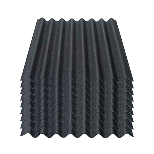 Onduline Easyline Dachplatte Wandplatte Bitumenwellplatten Wellplatte 9x0,76m² - schwarz von ONDULINE