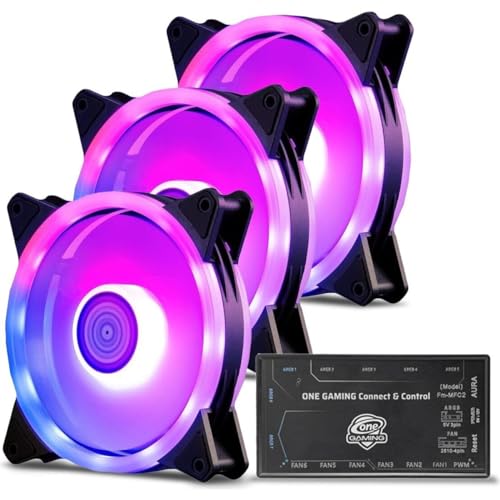 ONE GAMING ARGB- Lüfter PWM FAN Double Ring 14-140mm - Set 3 Stk. mit Connect & Control von ONE GAMING