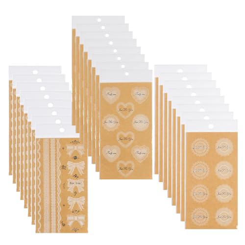 ONEBO 24 Blätter Spitze Aufkleber Set,Scrapbooking Sticker,Niedliche weiße Spitze Aufkleber,für Scrapbook Tassen Umschlag DIY Foto Laptops(3 Stile) von ONEBO