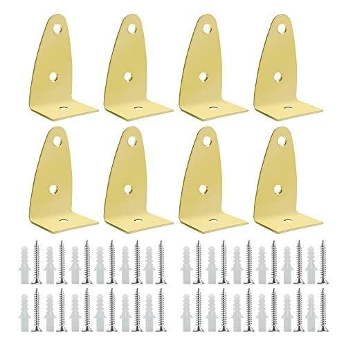 ONEBO Winkelkonsole-8 Stück L Winkel Halterung,Schwerlast Keramikfliesen Display Wandhaken,für Bild, Spiegel, Küche Garage Halterung(mit 24 Schrauben + 24 Dehnschrauben) von ONEBO