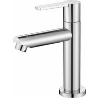 Onece - Kaltwasserhahn Gäste wc Wasserhahn Kaltwasser Standventil Kaltwasserarmatur aus Messing, Kleine Armatur nur Kaltwass mit Anschlussschlauch, von ONECE