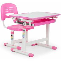 Tommi Kinderschreibtisch-Set 2tlg. Tisch Stuhl höhenverstellbar pink - Fuchsiafarben - Oneconcept von ONECONCEPT