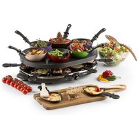 Woklette Tischgrill Raclette Wokset 1200 w 8 Personen Antihaft - Schwarz - Oneconcept von ONECONCEPT