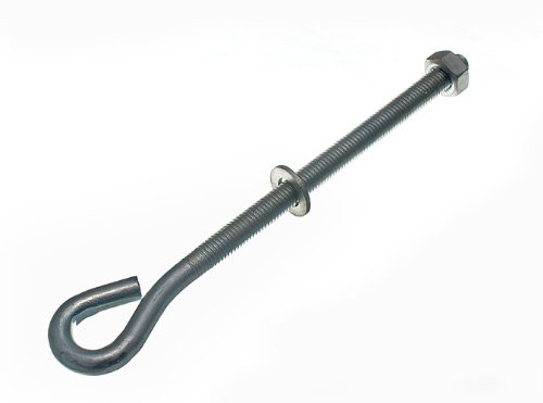 10 x Ösenschrauben mit Muttern und Unterlegscheiben, M10 x 200 mm, Teilgewinde, BZP von ONESTOPDIY.COM