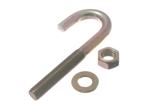 2 x Haken-Befestigung für Dachdeckung, M8 x 80 mm, ZY, verzinkt, rostbeständig von ONESTOPDIY.COM