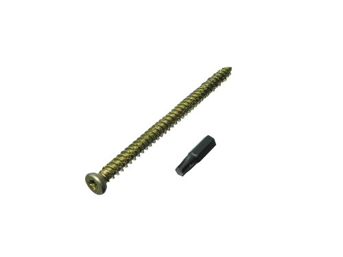 4 x Tür-/Fenster-/Beton-Rahmenschrauben + Kappen 7,5 mm 202 mm + gratis Torx-Bit von ONESTOPDIY.COM