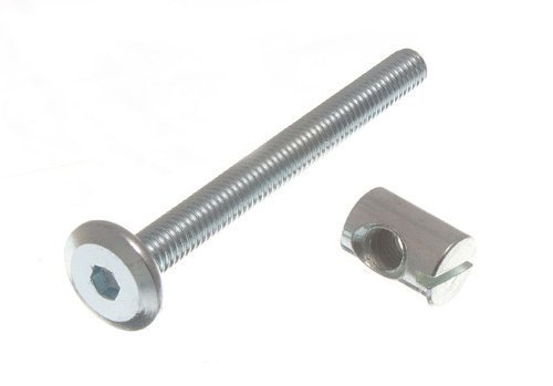 Möbel-/Gitterbett-Schrauben, Sechskant-Schrauben 6 MM M6 x 60 mm ZP(4 Stück), Einzelpackung von ONESTOPDIY.COM