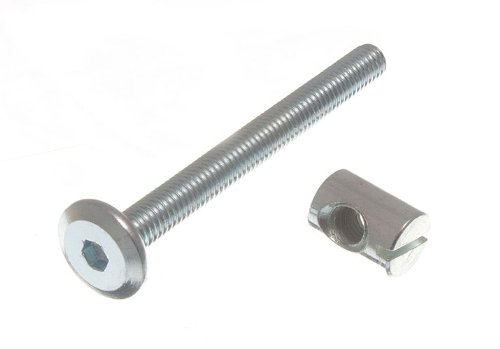 Möbel Gitterbett Bolt Allen Kopf Mit Barrel Nut 6Mm M6 x 60mm Zp (Packung mit 20) von ONESTOPDIY.COM