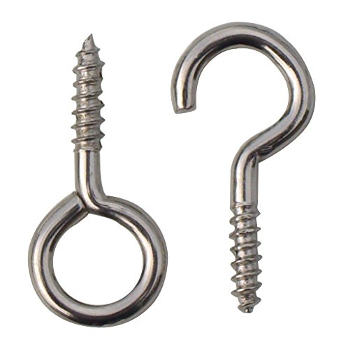 Vorhang net wire Schraube im Rahmen Haken und Ösen cp verchromt (50 von jedem) von ONESTOPDIY.COM