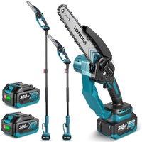 2-in-1 Teleskop-Kettensäge 8 Zoll, Astschneider teleskopierbar von 100 bis 170 cm, Hochentaster-Kettensäge, mit 2 Akkus à 4000 mAh, Hochentaster für 2-in-1 Teleskop-Kettensäge 8 Zoll, Astschneider teleskopierbar von 100 bis 170 cm, Hochentaster-Kettensäge, mit 2 Akkus à 4000 mAh, Hochentaster für von ONEVAN