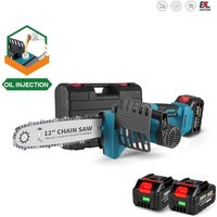 2000 W 12 Zoll kabellose bürstenlose elektrische Kettensäge 18000 U/min wiederaufladbare Garten-Holzschneide-Holzsäge für Makita 18 V-Batterien (mit von ONEVAN