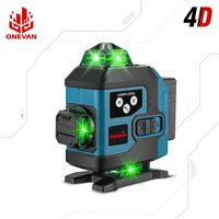 Onevan - 4D 16 Linienlaser, 2 x 4000 mAh Akku, 360 horizontal, vertikal, Kreuzlichtlaser, selbstnivellierend, Laserstrahl messen von ONEVAN