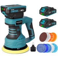 Akku-Autopolierer 8 Gänge Einstellbares Elektrische Exzenter-Poliermaschine mit 2 Batterie von ONEVAN
