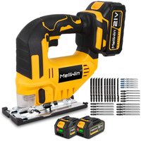 Elektrische Stichsäge mit Klinge, kabellose Kurvensäge, multifunktionales Holzbearbeitungswerkzeug mit 2 Batterie + 31 Klinge Elektrische Stichsäge mit Klinge, kabellose Kurvensäge, multifunktionales Holzbearbeitungswerkzeug mit 2 Batterie + 31 Klinge von ONEVAN