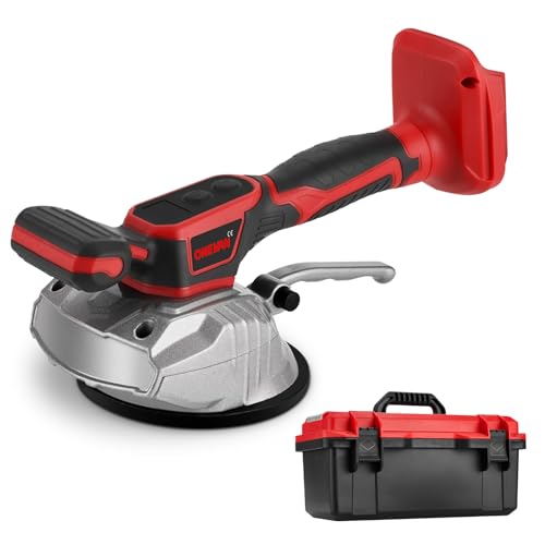 ONEVAN Akku Fliesen Vibrationsgerät, 200KG Elektrische Fliesen Rüttler mit 130mm Saugnapf, Fliese Vibration Tool Fliesenverlegemaschine, 8 Einstellbaren Gänge von ONEVAN