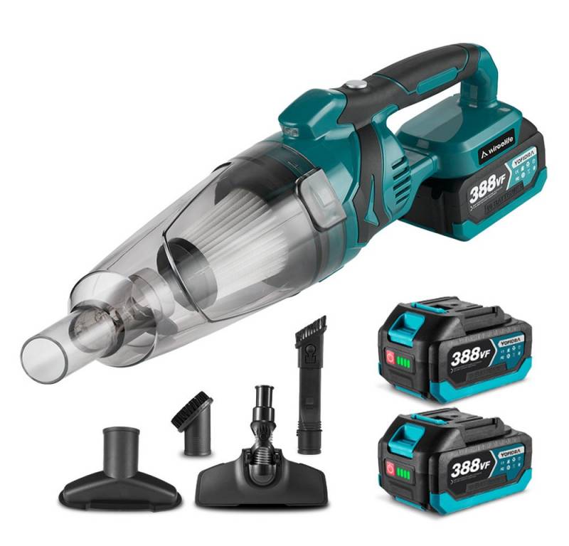 ONEVAN Akku-Handstaubsauger 4-in-1 Handstaubsauger 750ml Staubbehälter mit 2xAkku, mit kabellosem Design, leicht zu reinigen im Innen- und Außenbereich von ONEVAN
