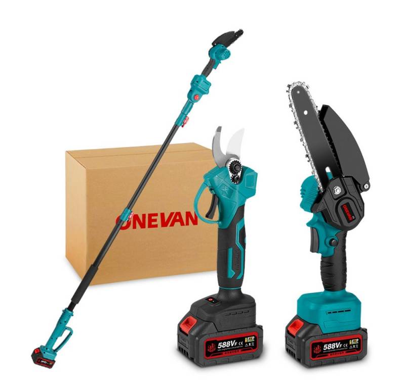 ONEVAN Akku-Hochentaster Akku-Astschere 3 in 1 Akku Teleskop Baumschere Elektro Hochentaster, (3 St) von ONEVAN