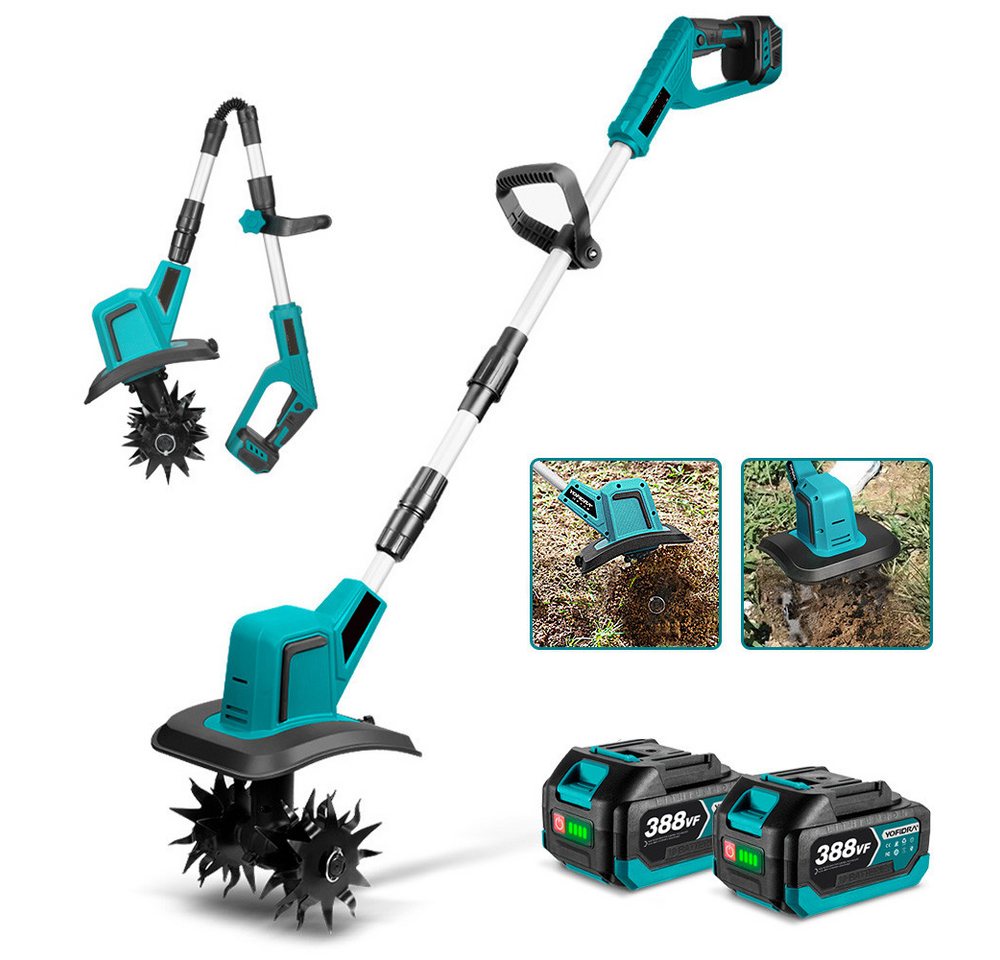 ONEVAN Akku-Motorhacke Akku-Bodenhacke mit 2 x Akkus und Ladegerät, 20 cm Arbeitsbreite, 15 cm Tiefe, Gartenfräse für Rasen/Garten/Bodenbearbeitung ONEVAN Akku-Motorhacke Akku-Bodenhacke mit 2 x Akkus und Ladegerät, 20 cm Arbeitsbreite, 15 cm Tiefe, Gartenfräse für Rasen/Garten/Bodenbearbeitung von ONEVAN