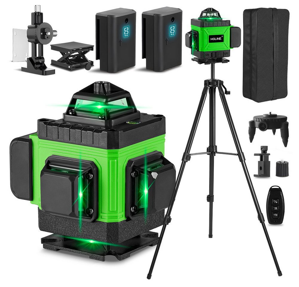 ONEVAN Laserwasserwaage 4 x 360 °Selbstnivellierend Linienlaser mit Teleskopstativ, 2 x Akku, Touchscreen-Design, Lithiumbatterie mit großer Kapazität ONEVAN Laserwasserwaage 4 x 360 °Selbstnivellierend Linienlaser mit Teleskopstativ, 2 x Akku, Touchscreen-Design, Lithiumbatterie mit großer Kapazität von ONEVAN
