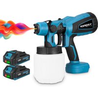 1000ML Elektrische Spritzpistole 600W Akku-Farbspritzgerät Wiederaufladbare Auto Möbel Stahl Power Tools mit 2 Batterie von ONEVAN