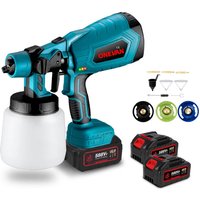 Onevan - 1000ML Elektrische Spritzpistole Akku-Farbspritzgerät Wiederaufladbare Auto Möbel Stahl Power Tools mit 2 Batterie von ONEVAN