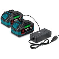 Onevan - 2 x Ersatzakku für 18-V-Akku-Elektrowerkzeug, 588 vf, Lithium-Akku mit LED-Anzeige und Ladegerät von ONEVAN