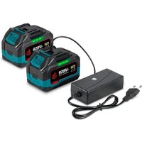 Onevan - 2 x Ersatzakku für 18V Akku-Elektrowerkzeug Lithium-Akku 928vf mit LED-Anzeige und Ladegerät von ONEVAN