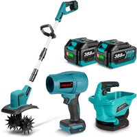 Onevan - 8 Zoll Elektro-Bodenhacke + Akku-Laubbläser + 3L Akku Saatgutstreuer mit 2 Batterie Onevan - 8 Zoll Elektro-Bodenhacke + Akku-Laubbläser + 3L Akku Saatgutstreuer mit 2 Batterie von ONEVAN