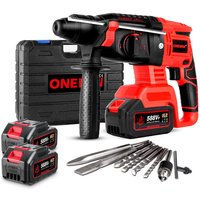 Onevan - Professioneller Bohrhammer 2000W 26mm Bürstenloser Akku-Bohrhammer mit 4 Funktionen - Mit 2 Akkus und 1 Ladegerät von ONEVAN