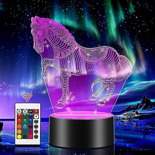 ONEVER 3D Lampe, LED Illusion Lampe LED-Nachtlicht Base 16 Farbwechsel mit Remote & Smart Touch Lampe Weihnachts Geschenke für Kinder Männer Frauen (10 Stück) von ONEVER