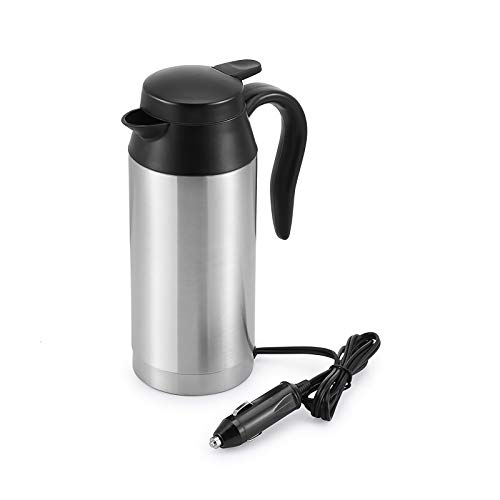 ONEVER Reisewasserkocher, 650 ml 12 V tragbarer Edelstahl-Auto-Wasserkocher mit versiegeltem Gummiband Auto-Heizbecher für Heißwasser, Kaffee, Tee von ONEVER